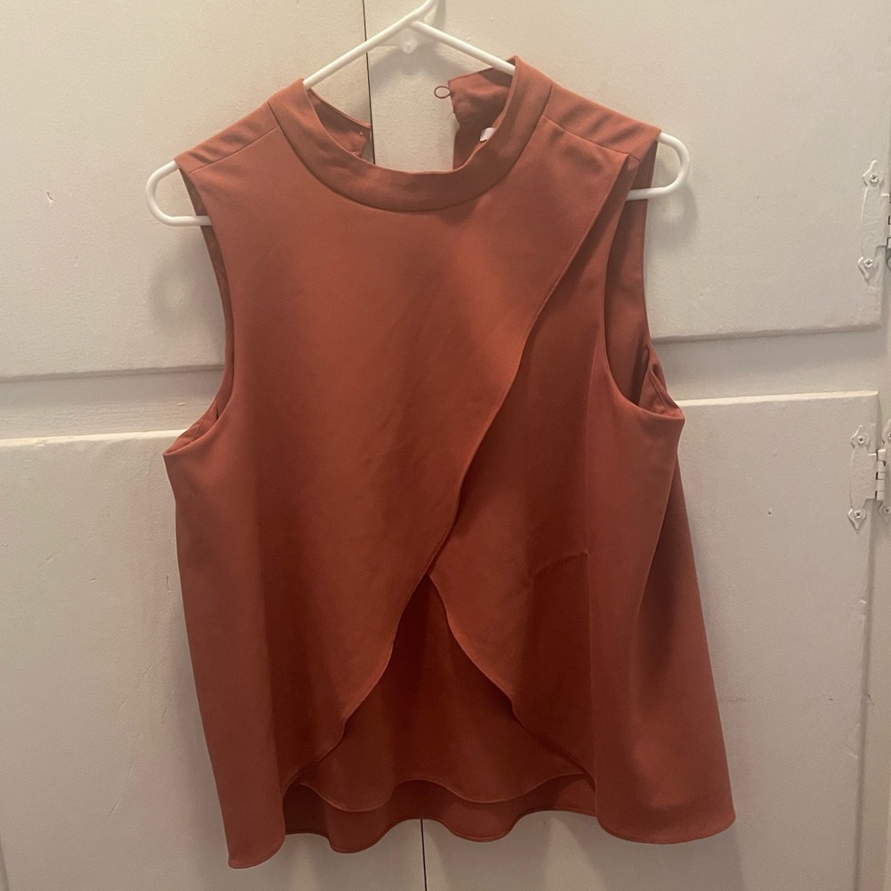 L “Burnt Orange” Sleeveless Blouse